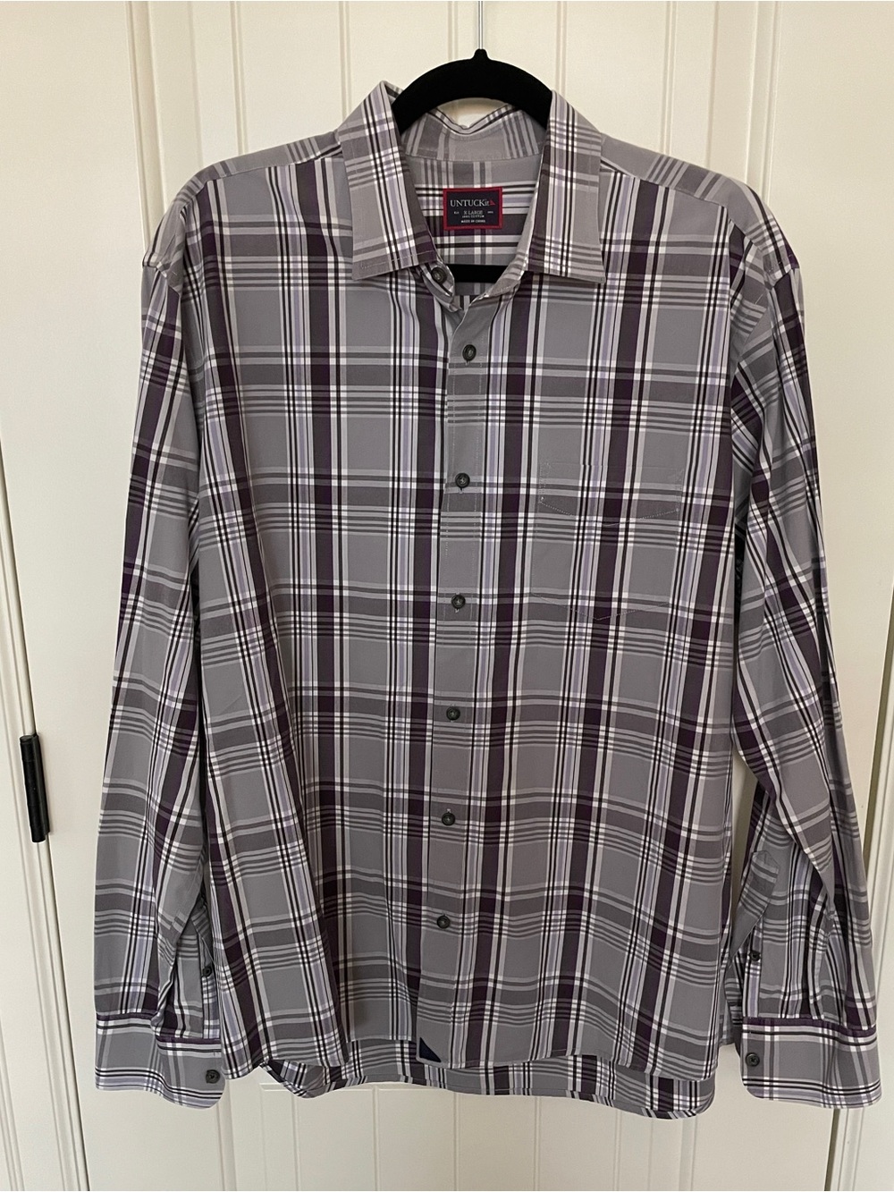 UNTUCKit Gray & Purple Plaid Button-Down Shirt